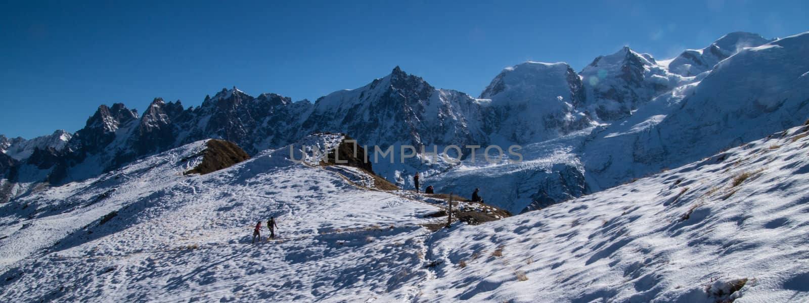 autumn and winter in the French alps,panorama by bertrand