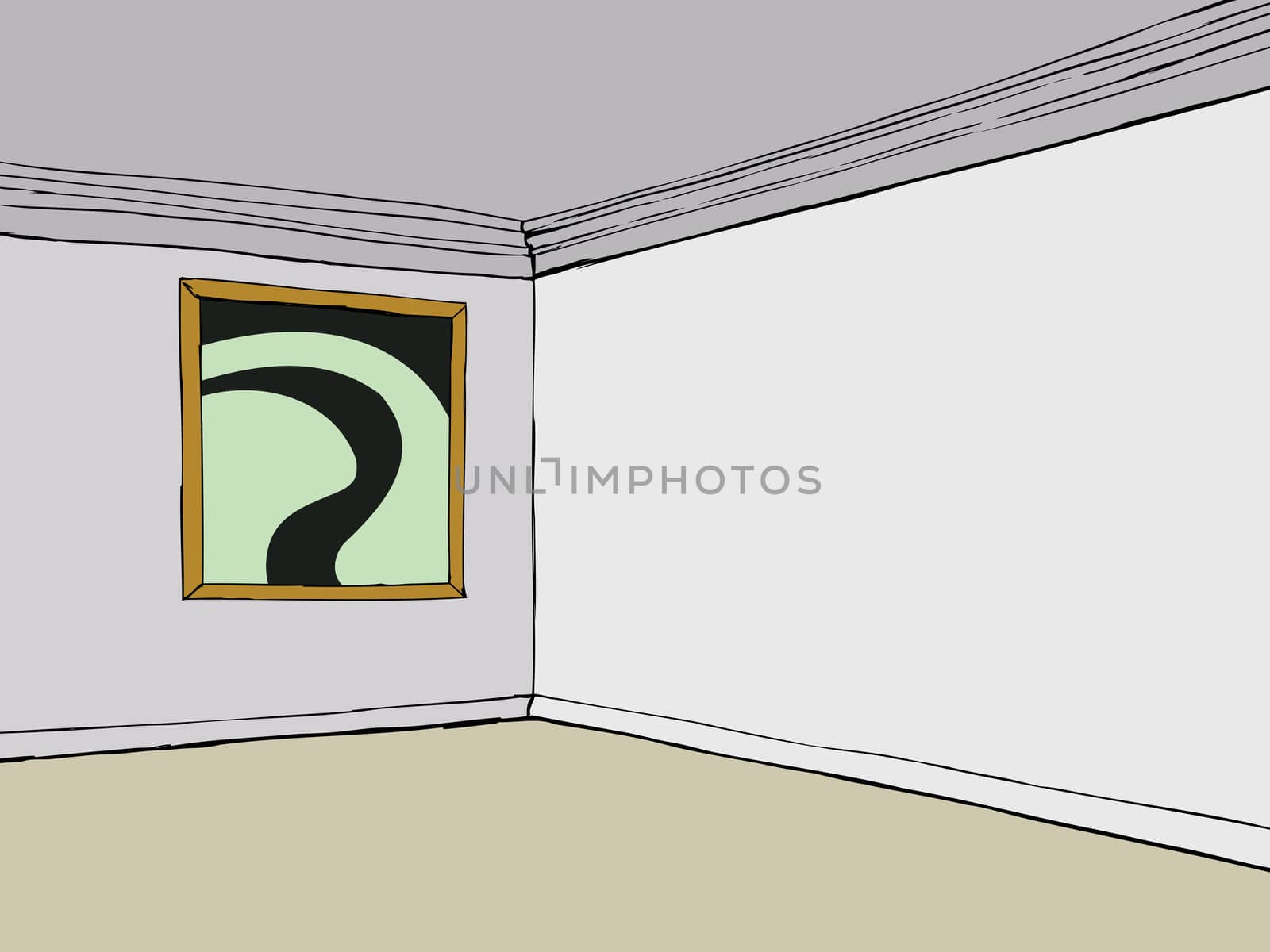 Empty Room with Abstract Picture by TheBlackRhino
