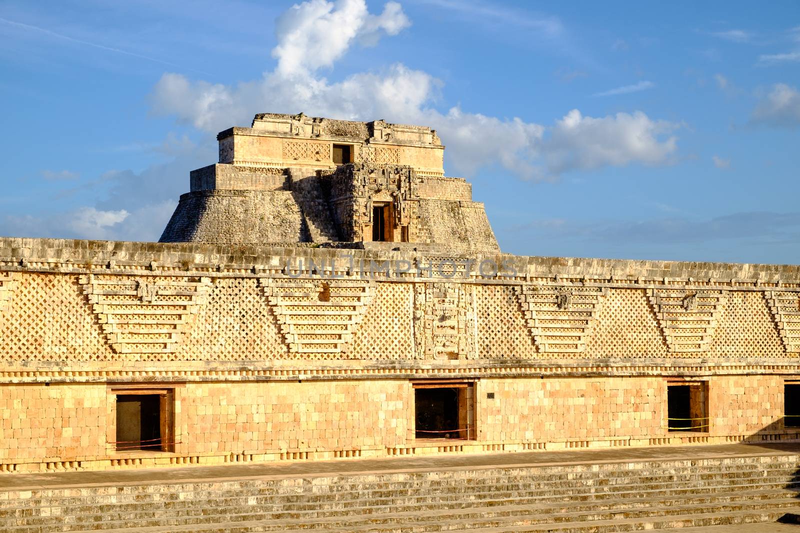 Detail of ancient Mayan architecture in Uxmal archeological site by martinm303