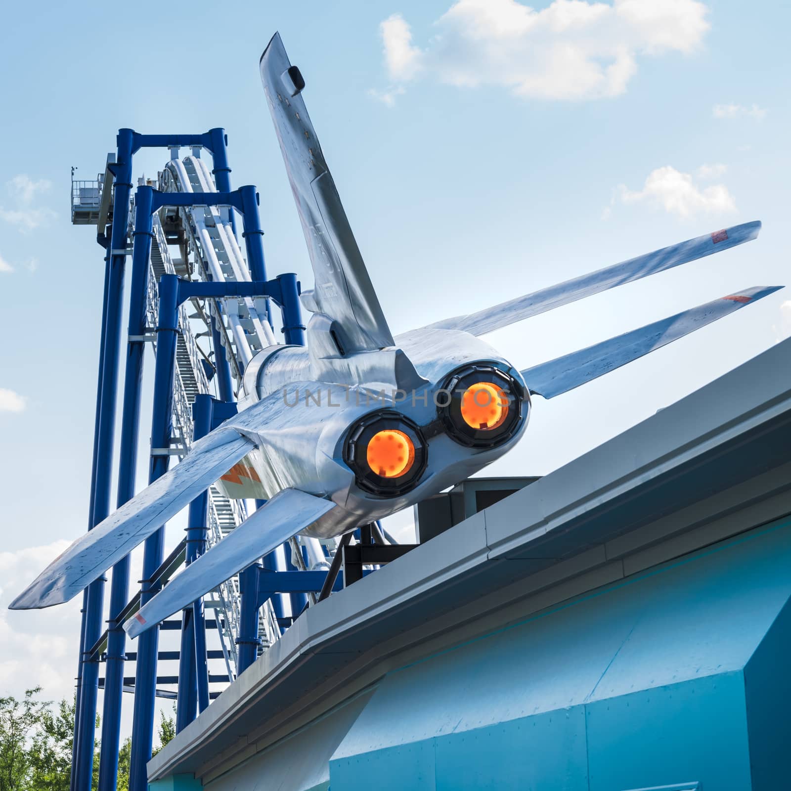 Blue tornado in Gardaland amusement park. by Isaac74