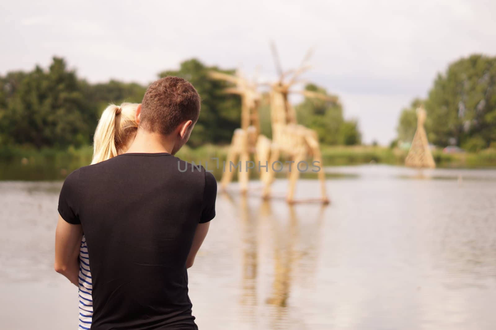 Young couple near lake