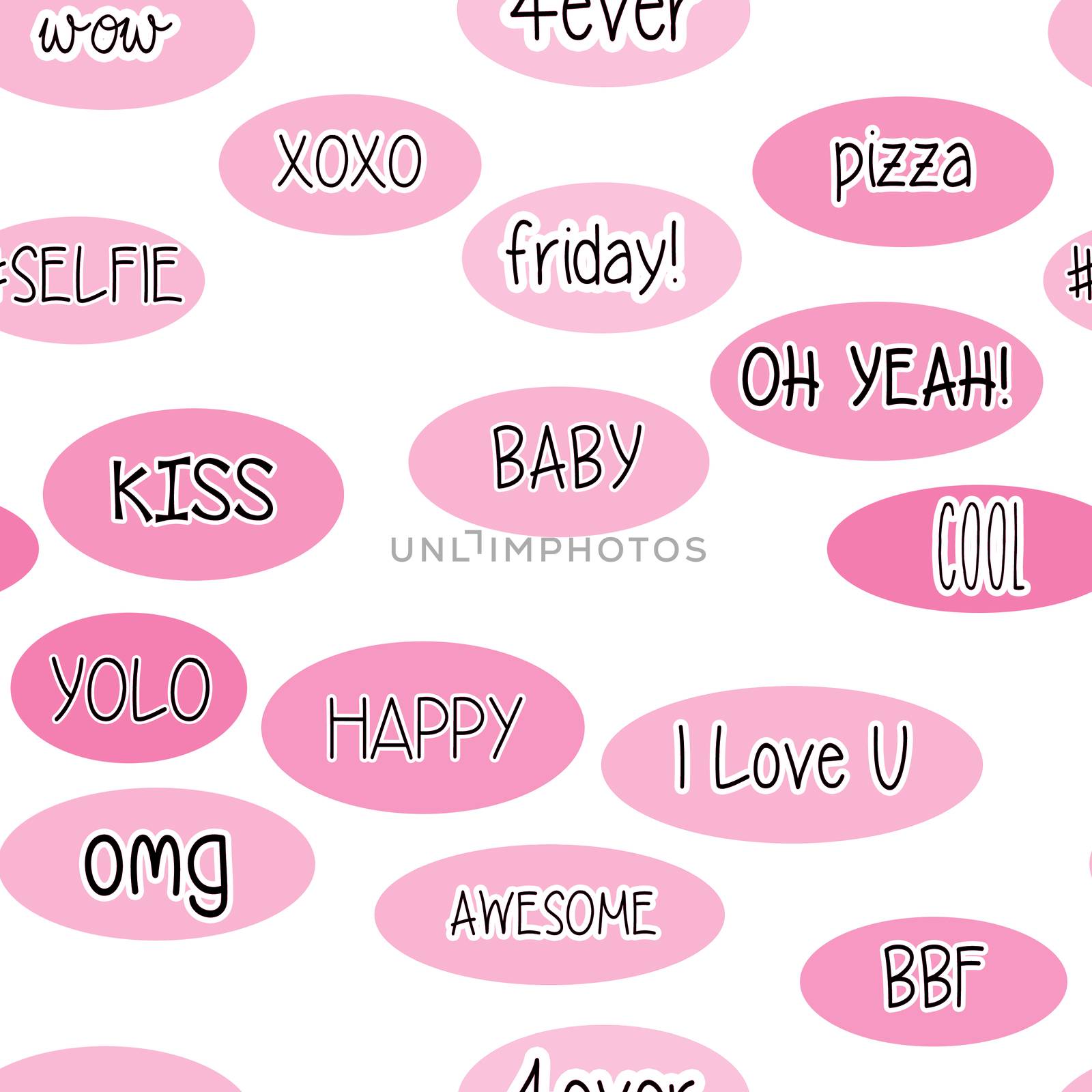 All over seamless pattern background with bubble speech by GGillustrations