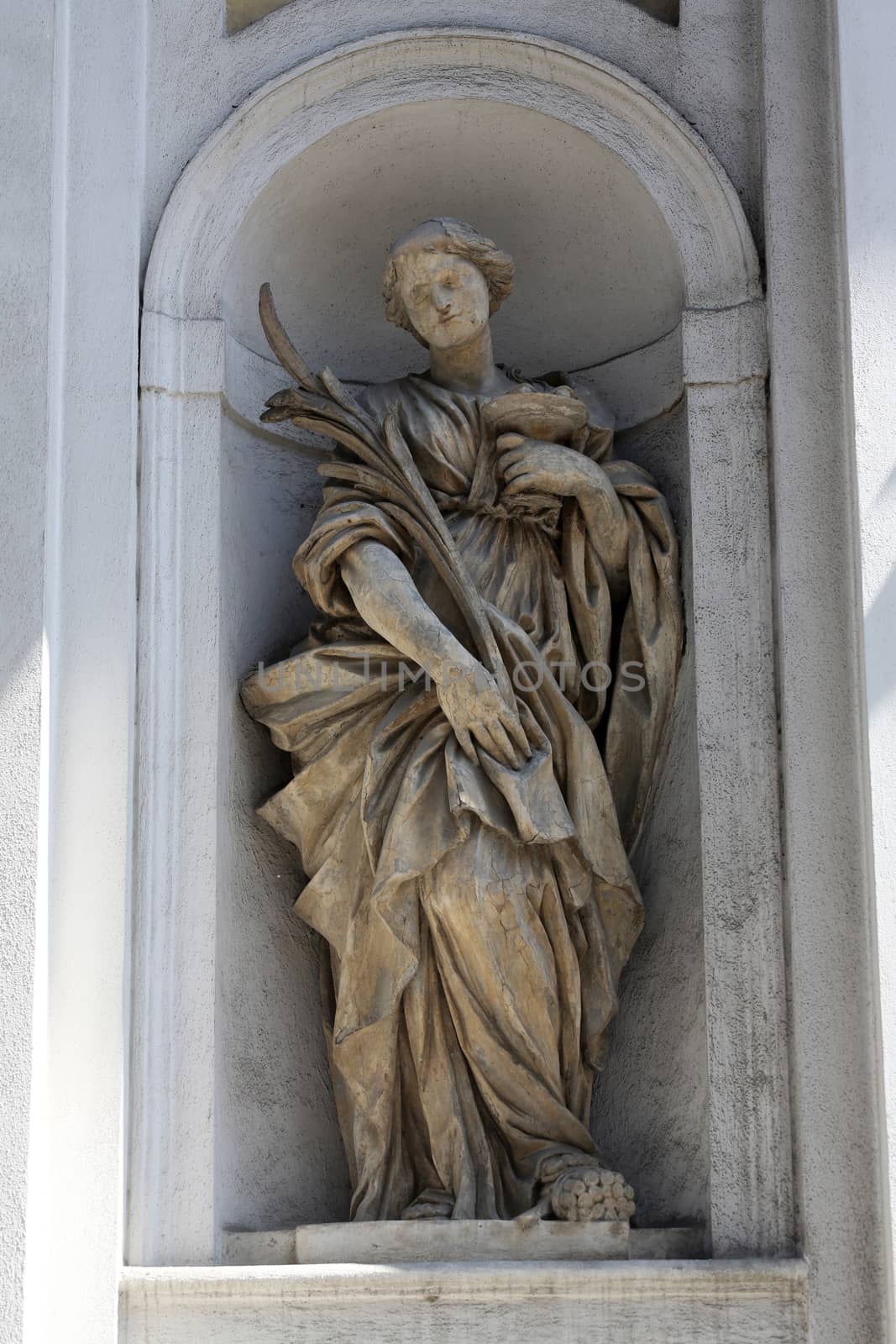 Saint Lucia, marble statue. St. Lucia Church. Parma. Emilia-Romagna. Italy