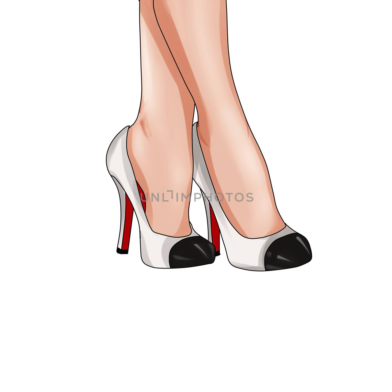 fashion illustration of high heel stiletto shoes by GGillustrations