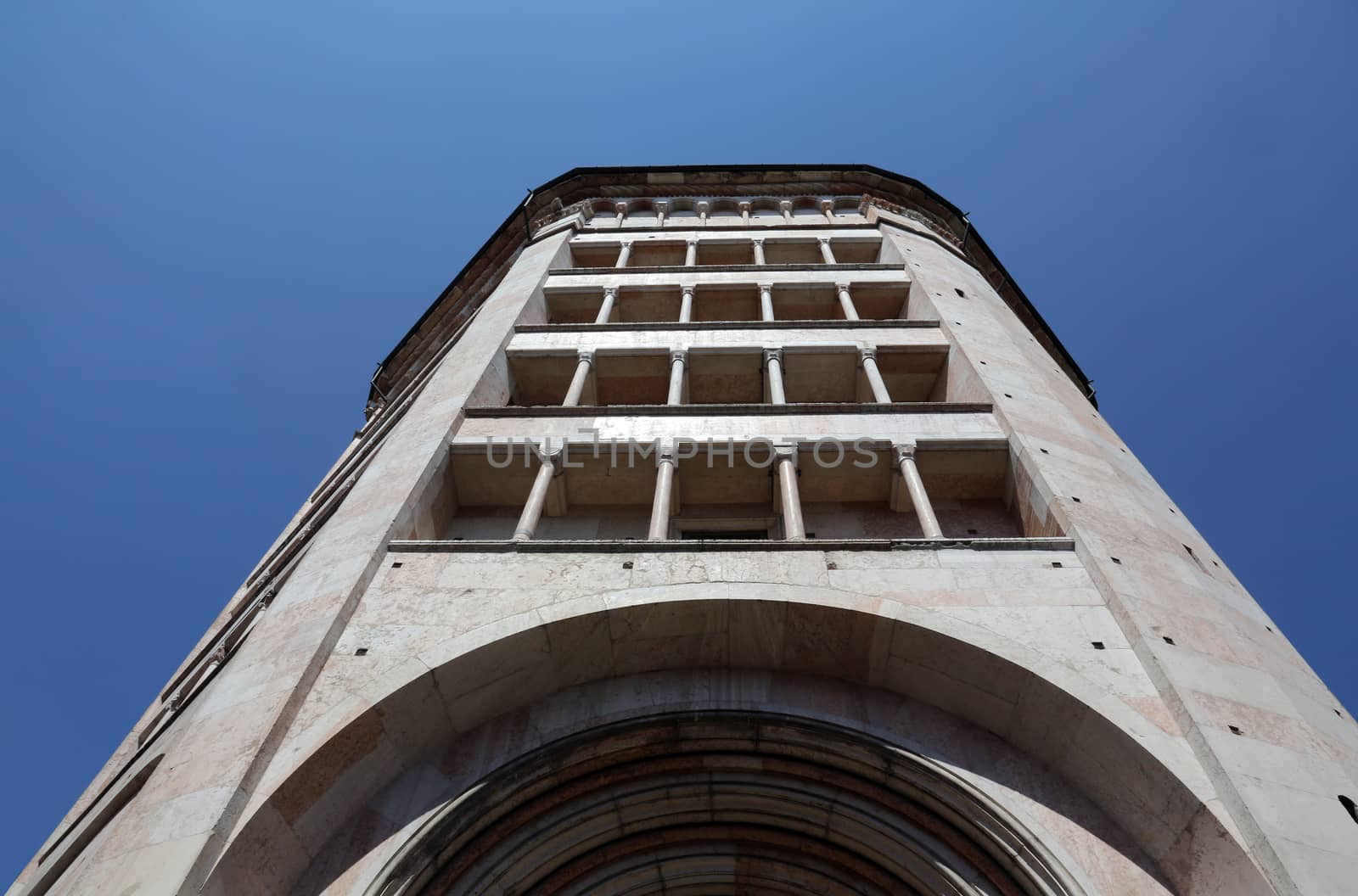 Baptistery on Piazza del Duomo in Parma, unesco world heritage in Italy