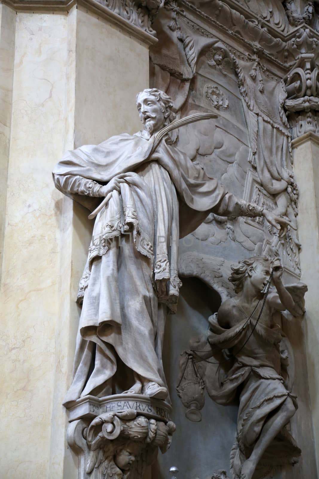 Statue of Saint in the church of Saint Vitale. Parma. Emilia-Romagna. Italy