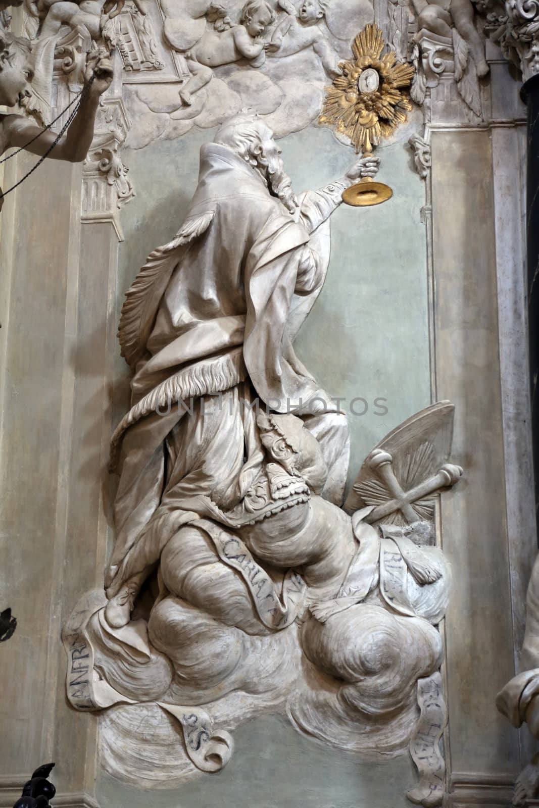 Statue of Saint in the church of Saint Vitale. Parma. Emilia-Romagna. Italy