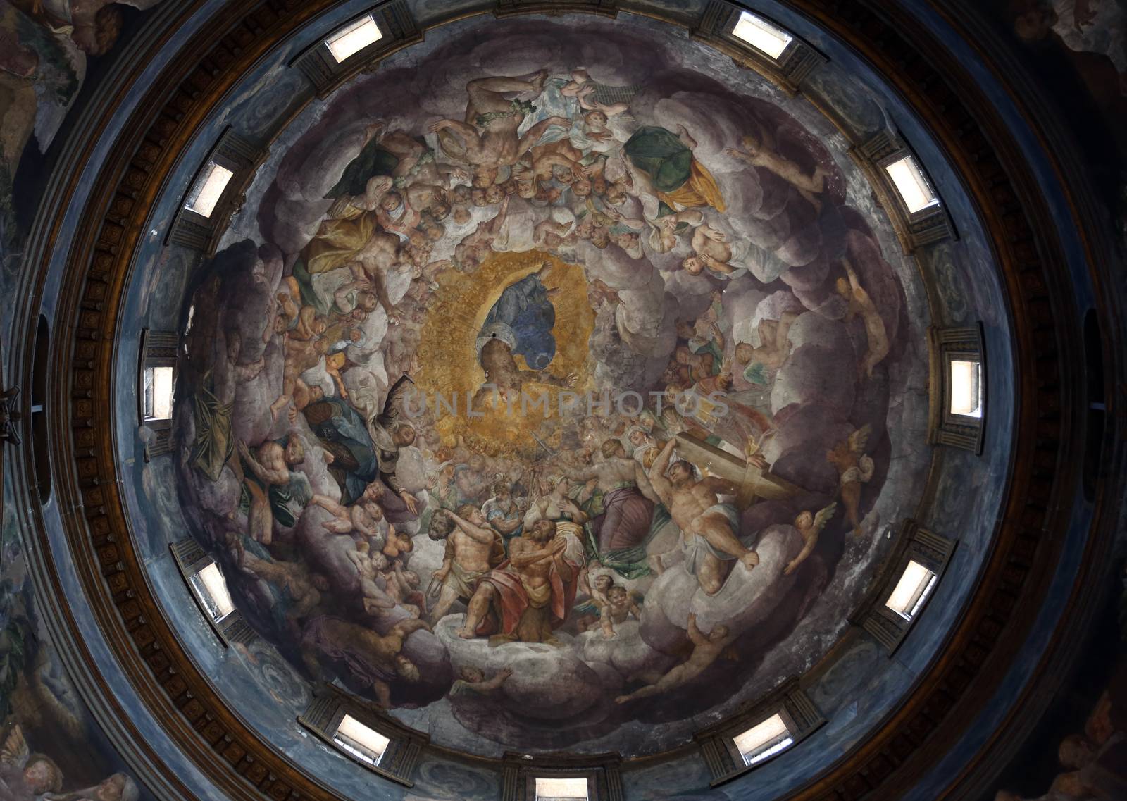 Fresco in the dome above the the altar at the Basilica Santa Maria della Steccata, Parma, Italy