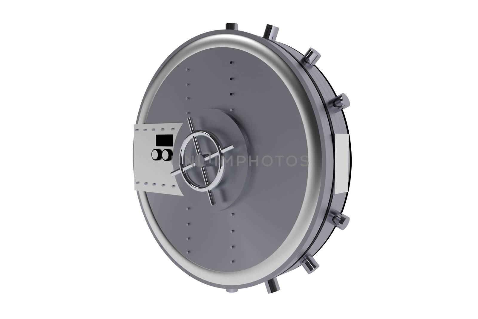 Opened Bank Vault Isolated on White 3D Illustration. Banking Object.