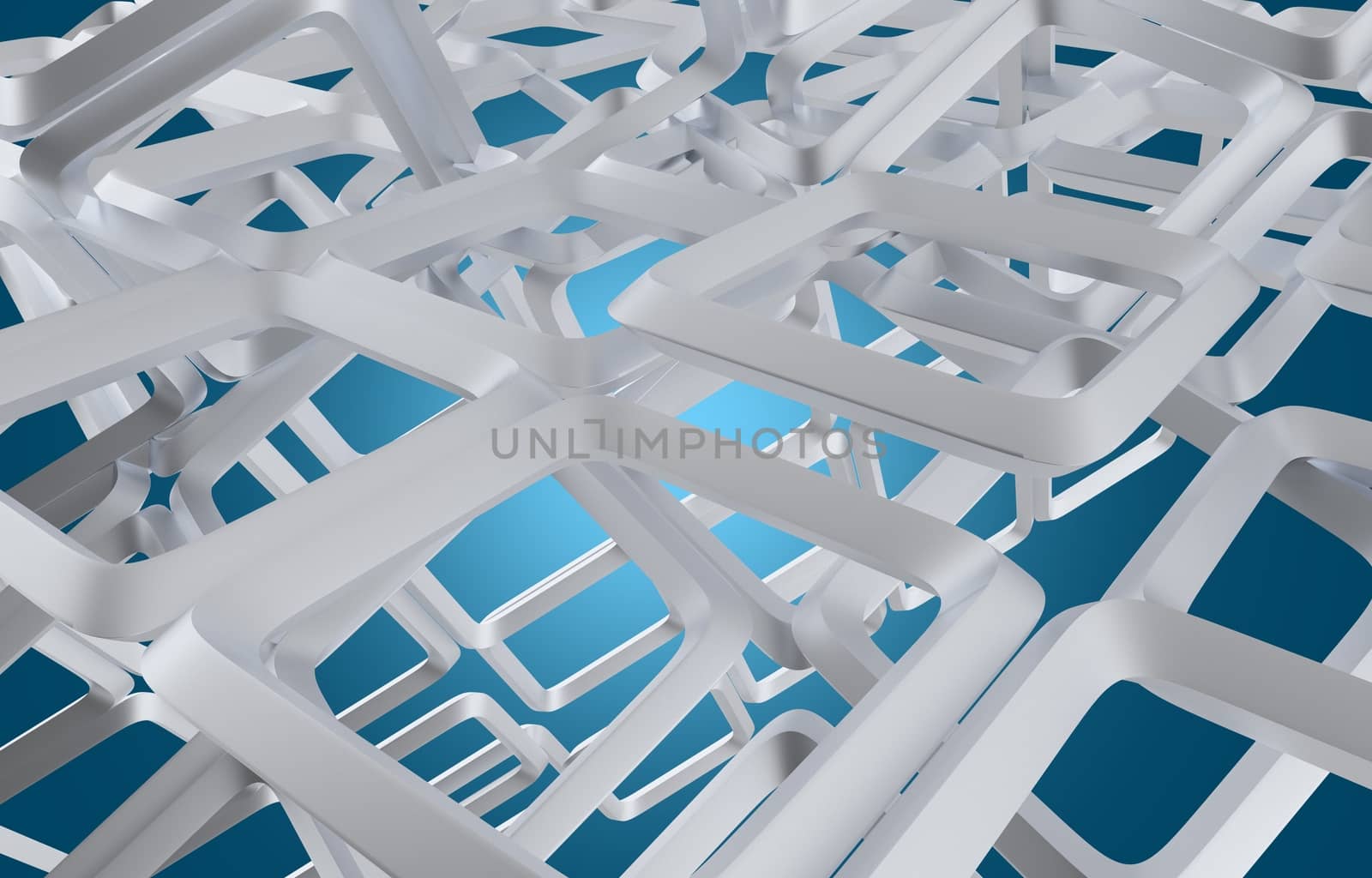 Abstract 3D Background with Shiny Silver Shapes.
