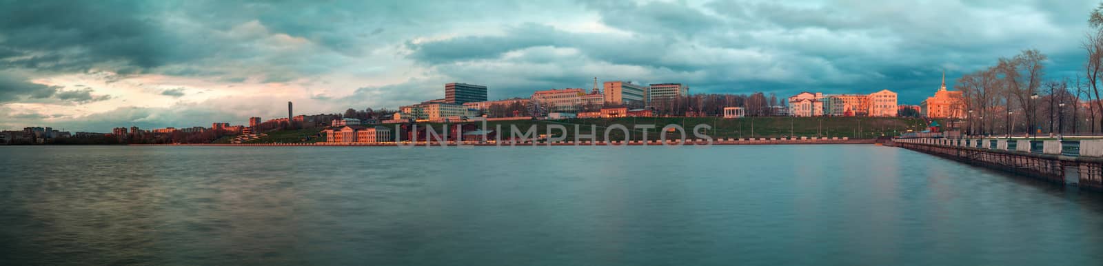 Pond panorama on the embankment in the city by sveter