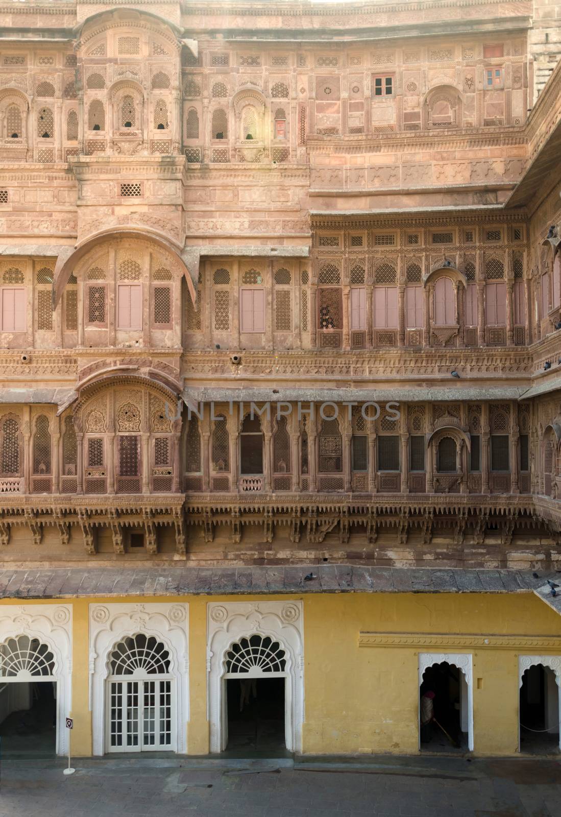 Facade of Meherangarh fort in jodhpur by siraanamwong