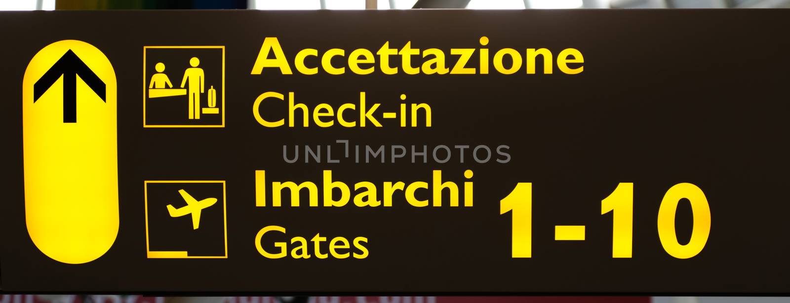 Airport information board in an Italian terminal