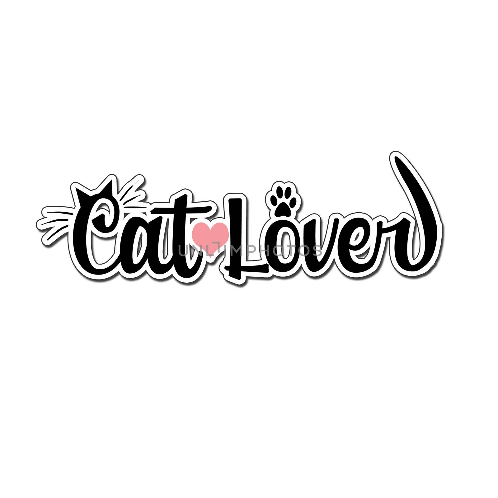 "cat Lover" logo - text background by GGillustrations