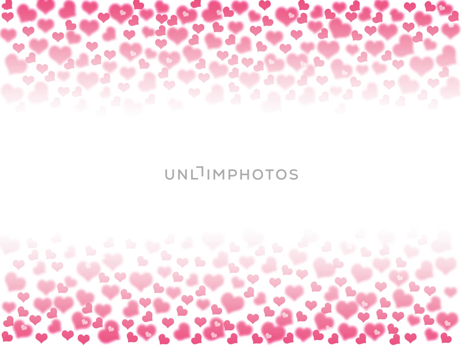 Illustration of a Valentines Day, heart bokeh background with copy space