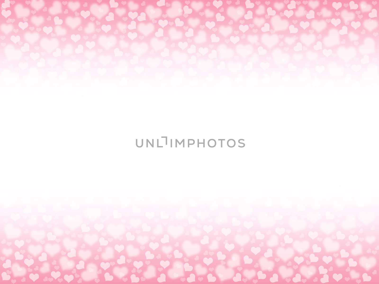 Illustration of a Valentines Day, heart bokeh background with copy space