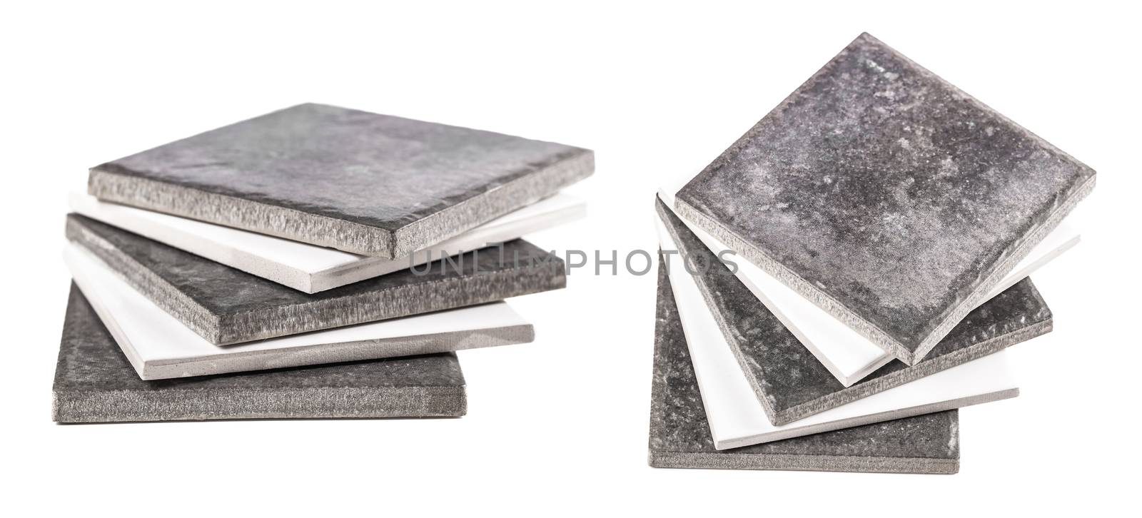 ceramic tile closeup isolated on a white background