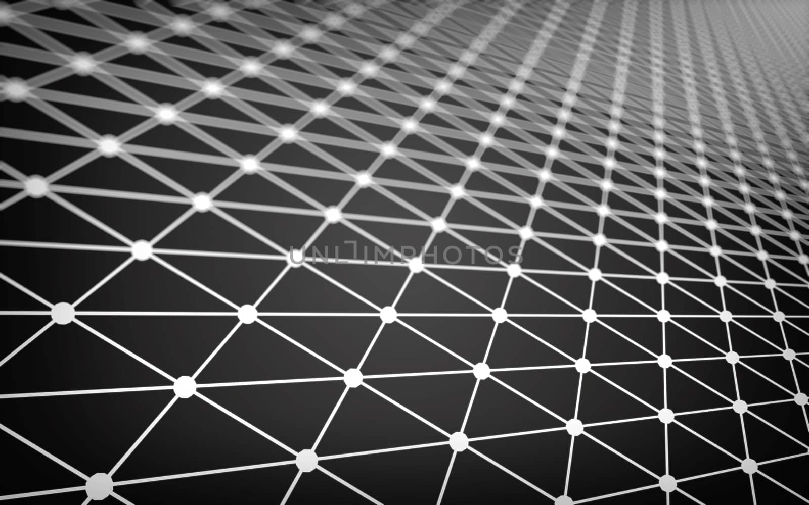 Abstract polygonal space low poly dark background with connecting dots and lines. Connection structure.