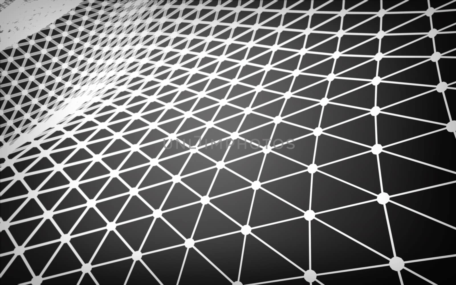 Abstract polygonal space low poly dark background with connecting dots and lines. Connection structure.