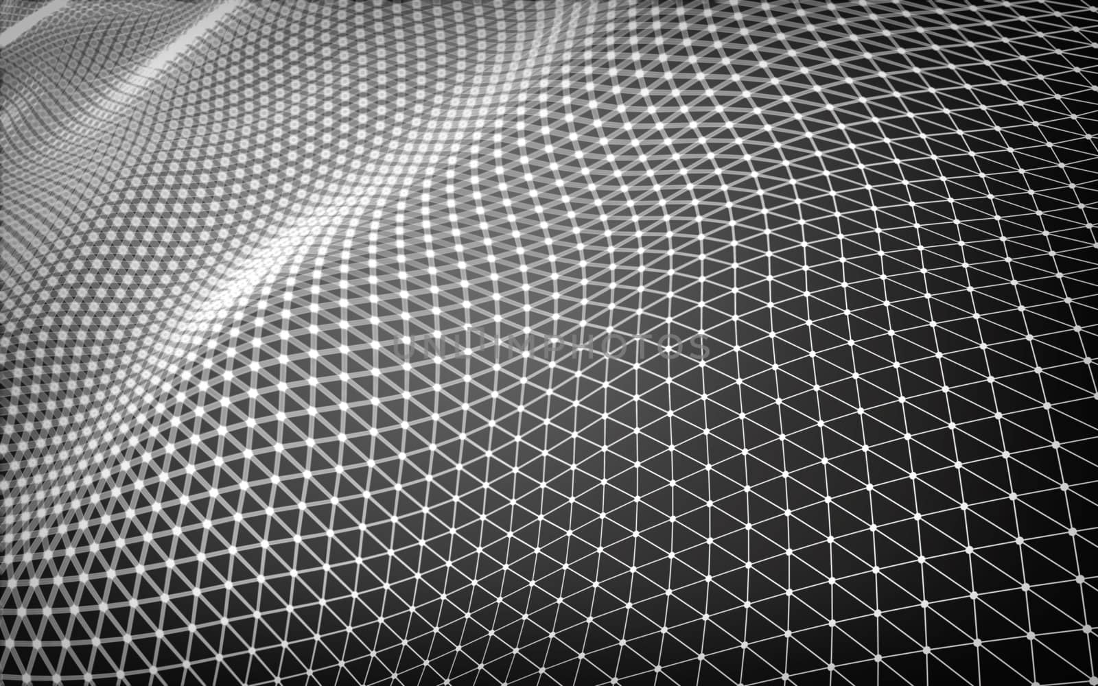 Abstract polygonal space low poly dark background with connecting dots and lines. Connection structure.