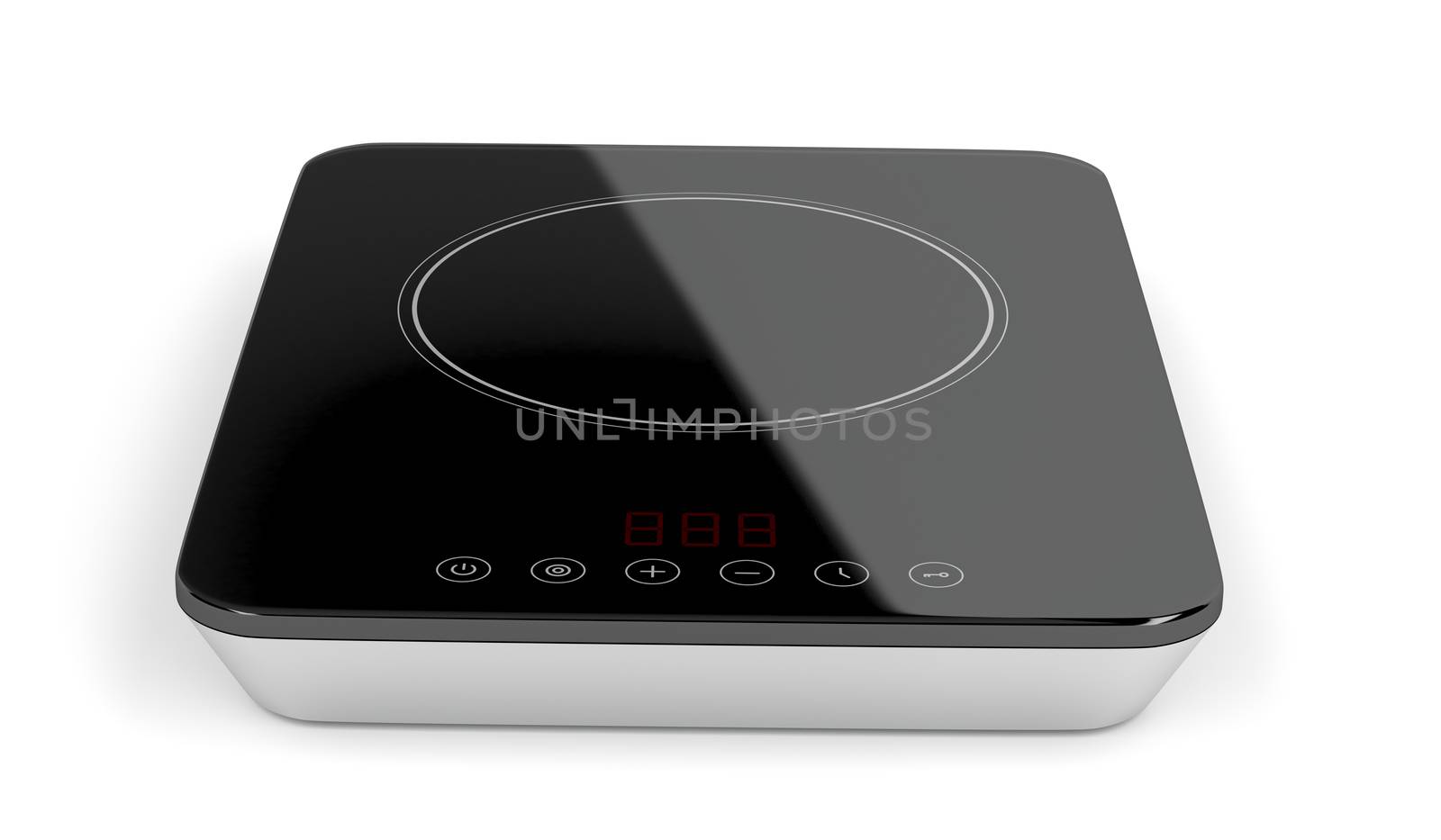 Portable induction cooktop on white background