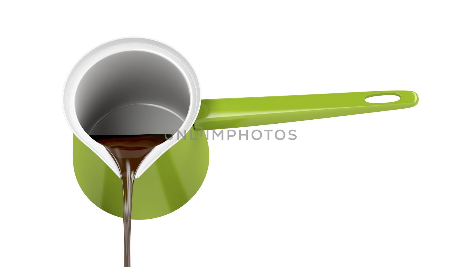 Pouring hot coffee from coffee pot