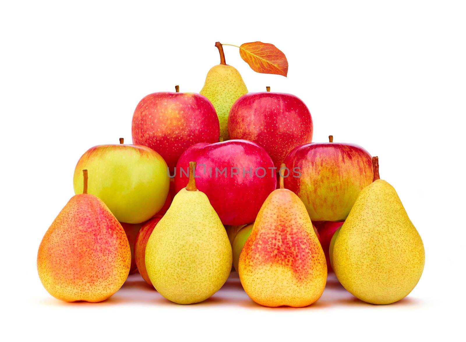 Fruits pears, apples organic fresh pyramid.Harvest by 918