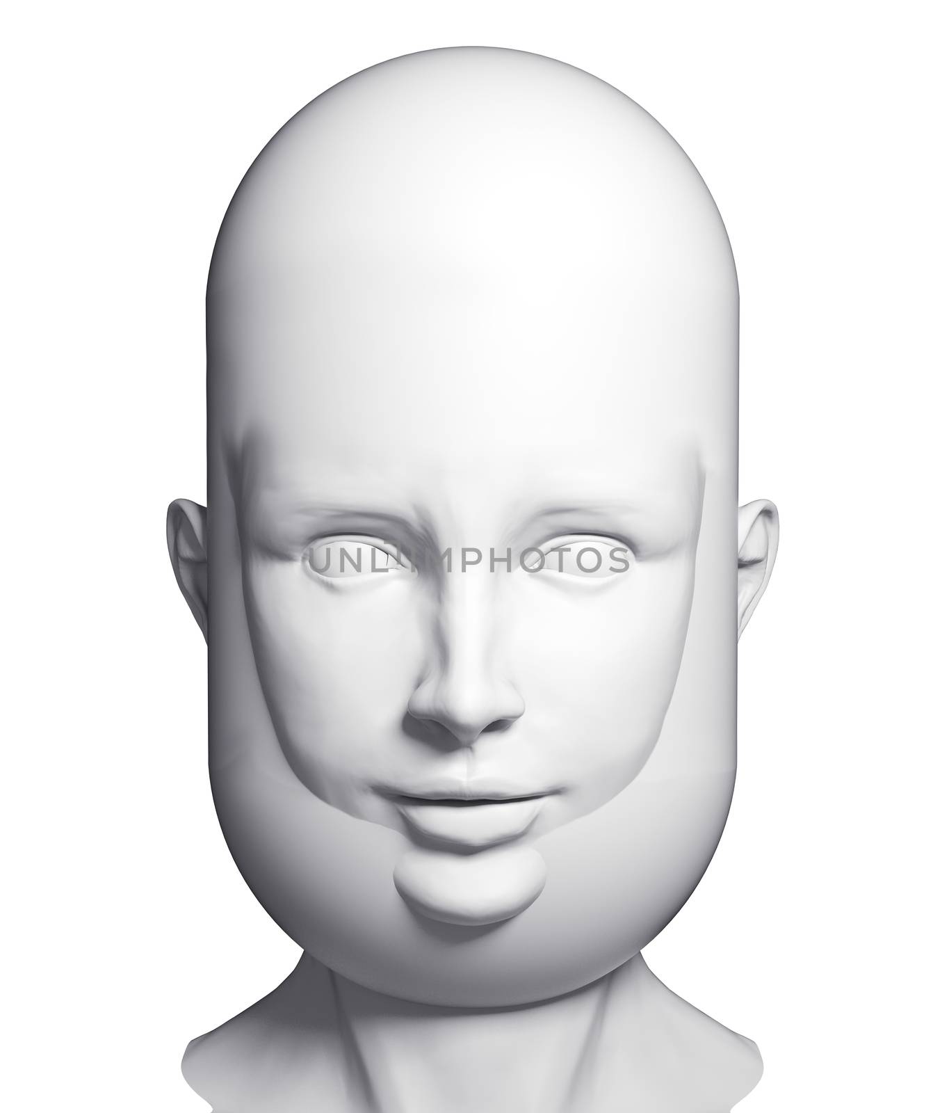 human beard head. 3d concept rendering