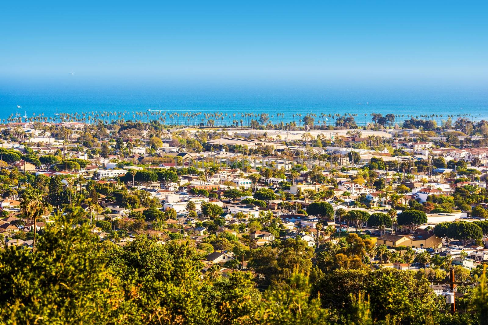 Santa Barbara California Panorama. Cityscape Photo.