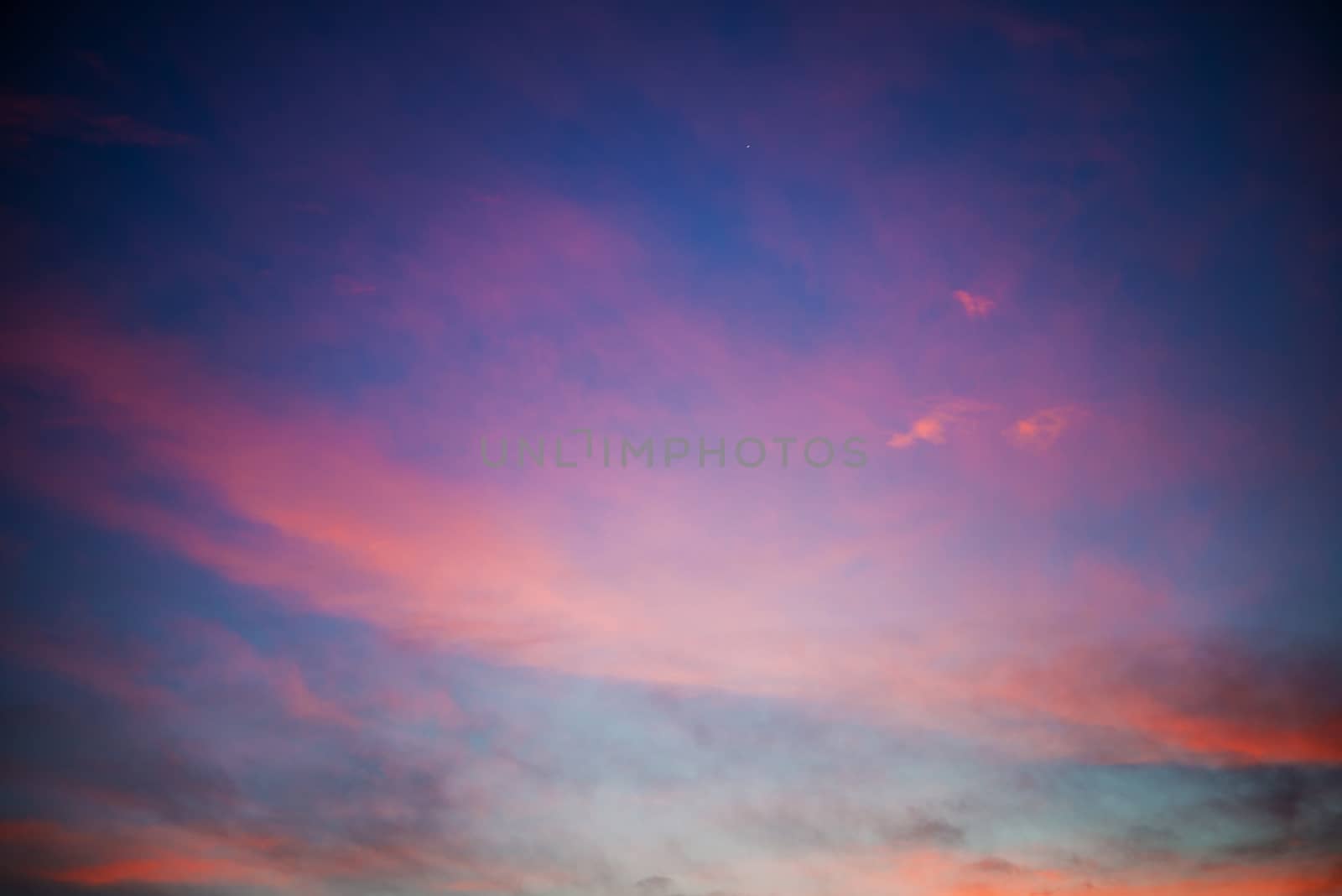 Dusk Sky Background. After Sunset Cloudscape.