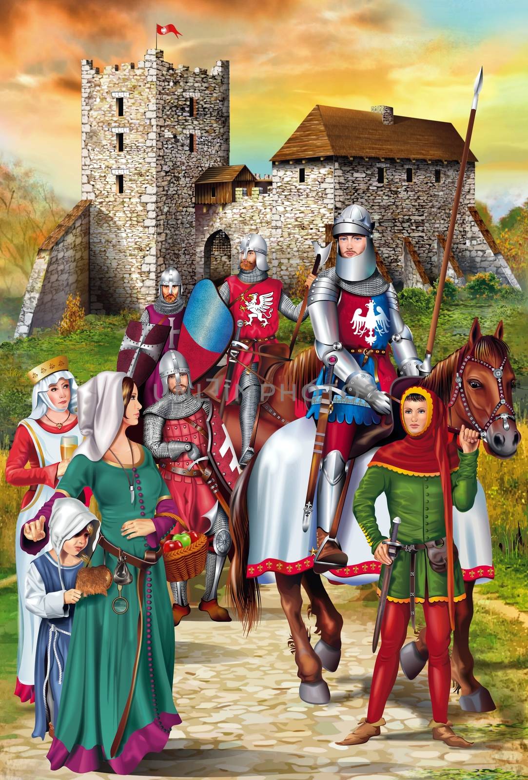 Medieval Knights Illustration by welcomia