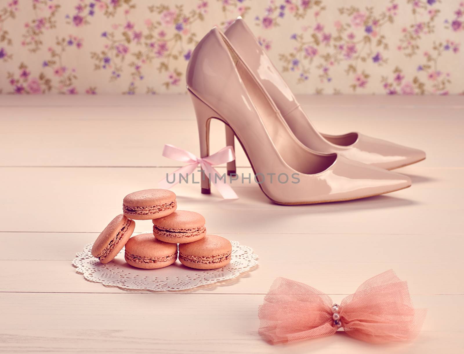 Woman essentials, fashion high heels. Macarons   by 918