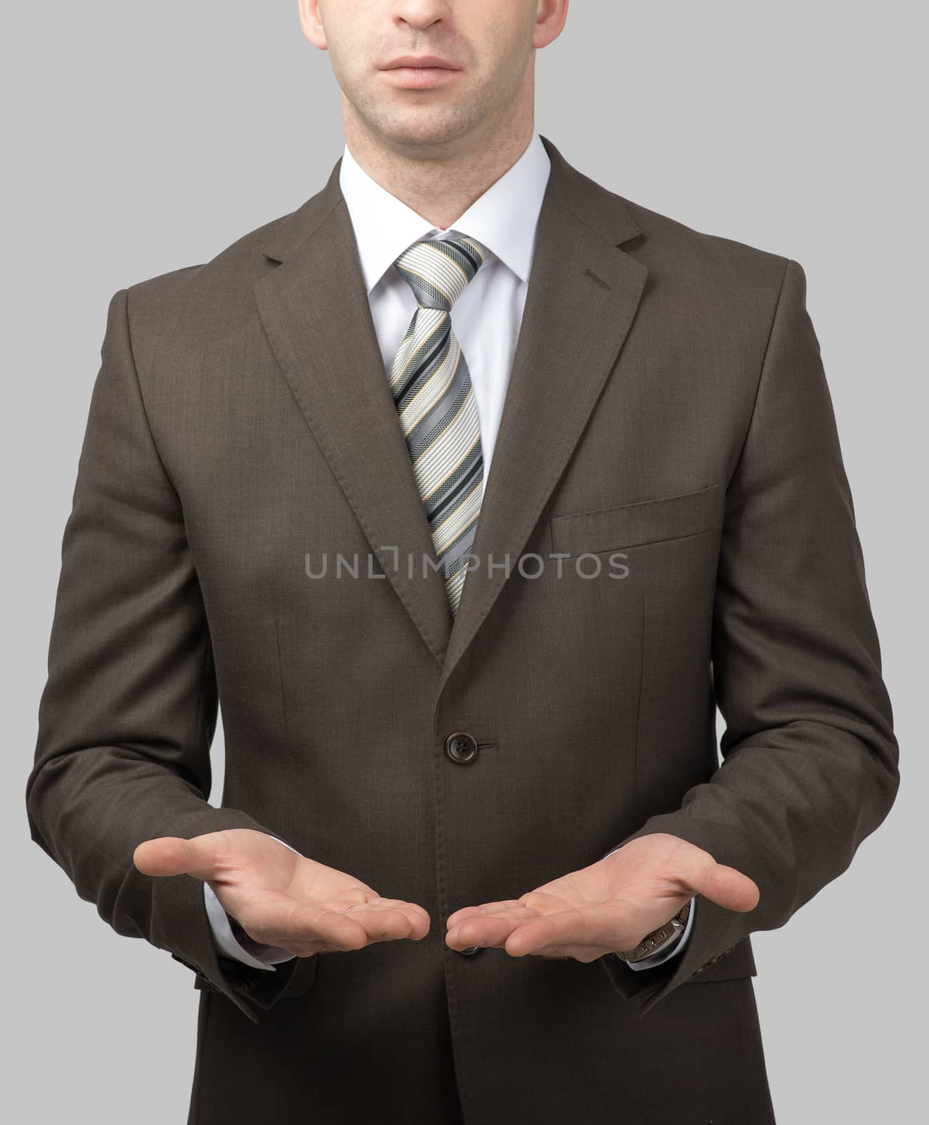 Businessman with empty hands by cherezoff