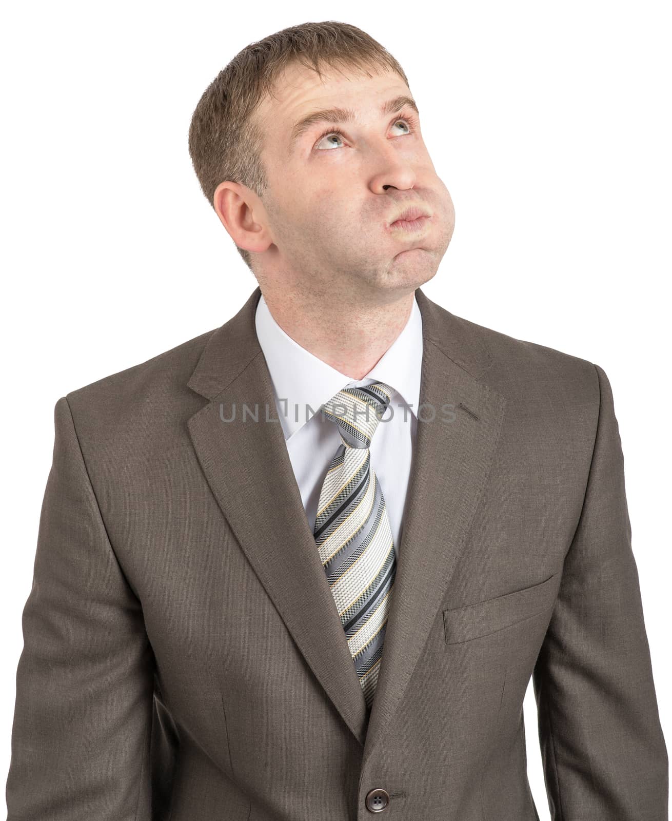 Businessman with inflated cheeks by cherezoff