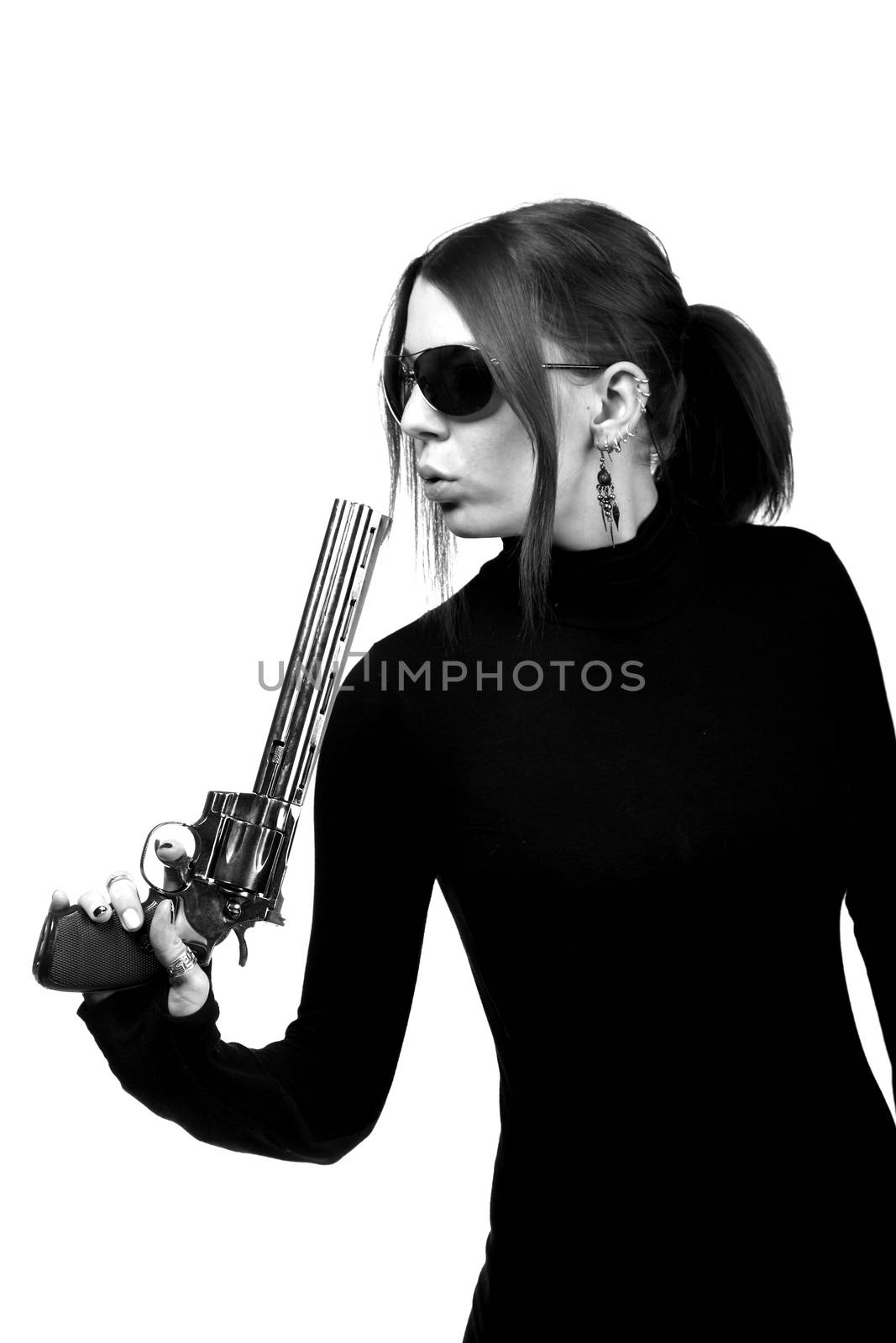 Sexy woman with a gun