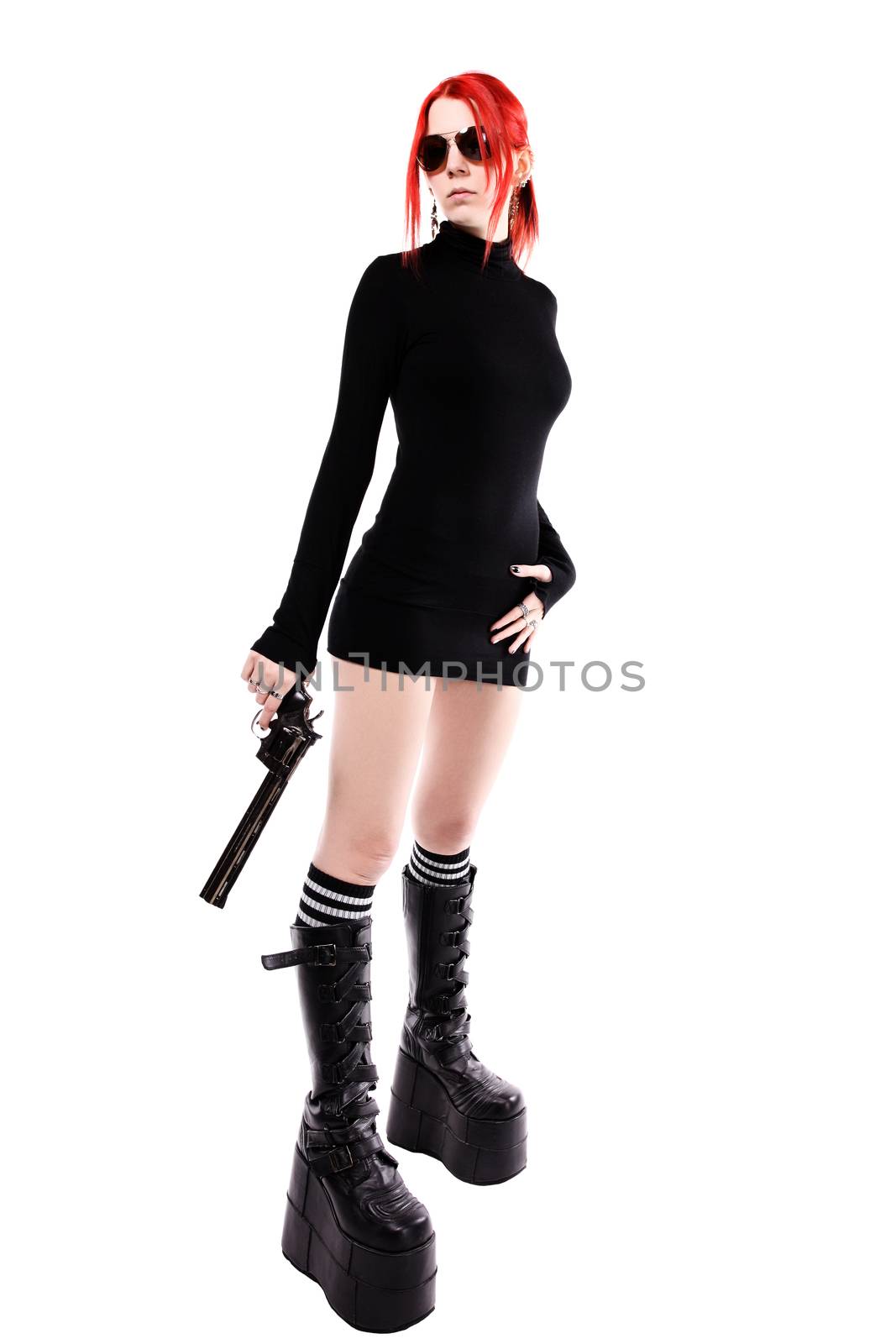 Sexy woman with a gun