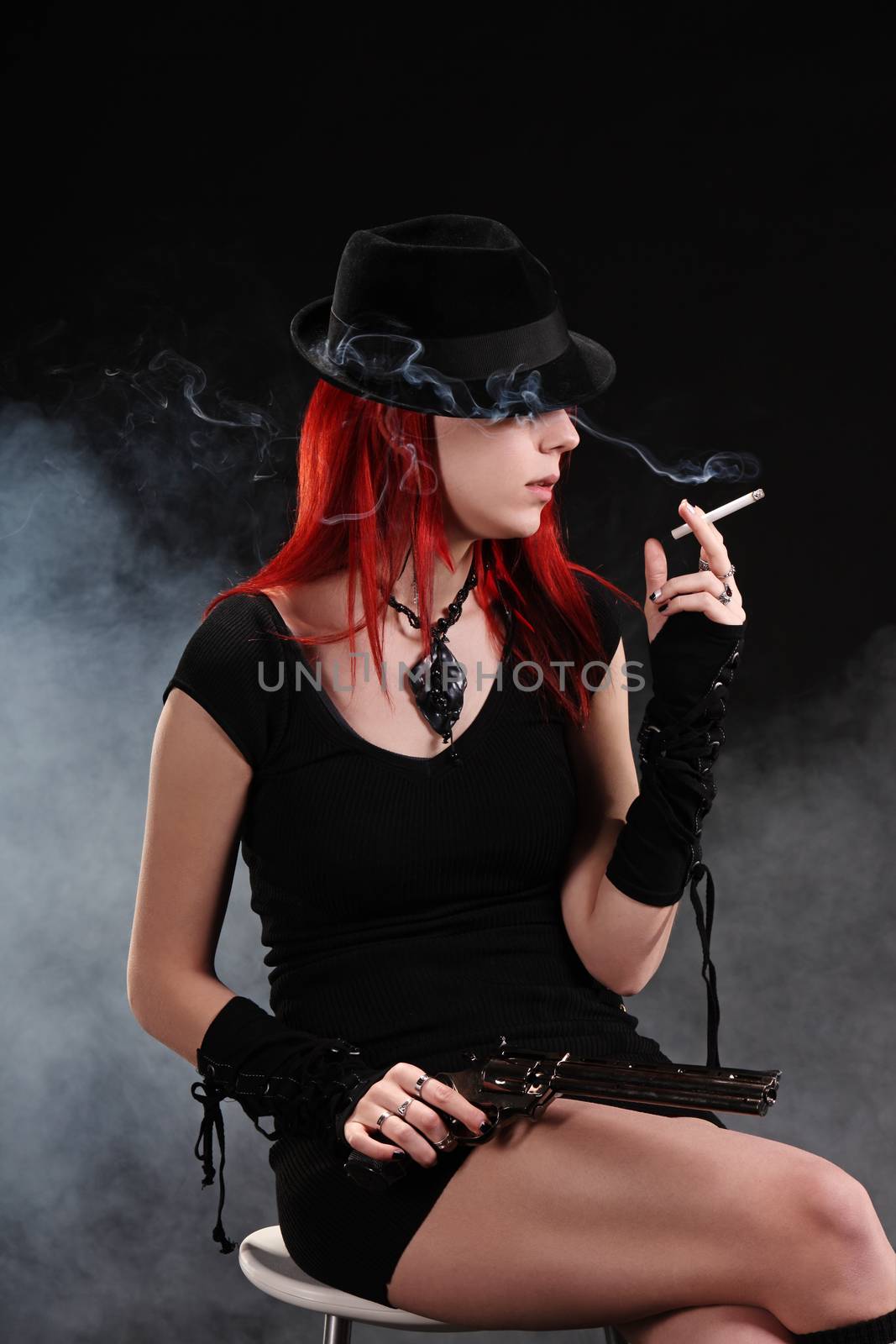 Girl smoking by Aarstudio