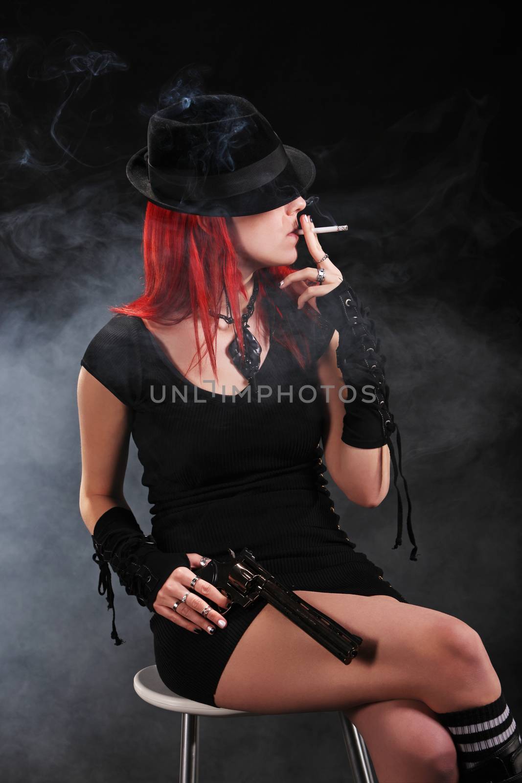 Girl smoking by Aarstudio