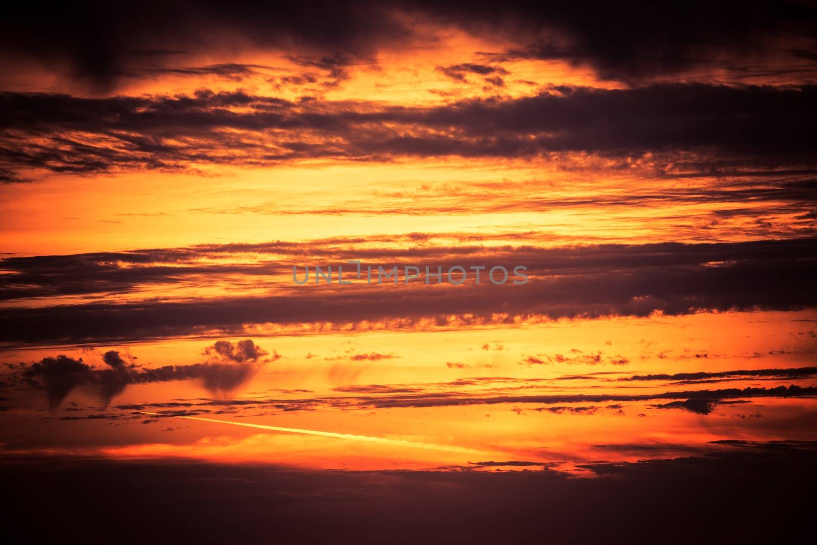 Sunset Scenery. Sunset Cloudscape Photo Background.