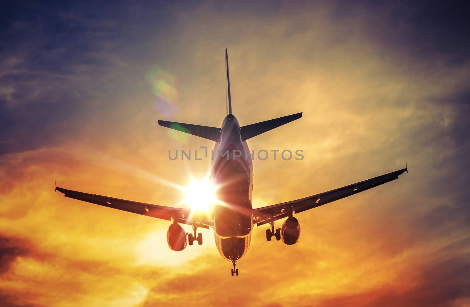 Airplane and the Sun by welcomia