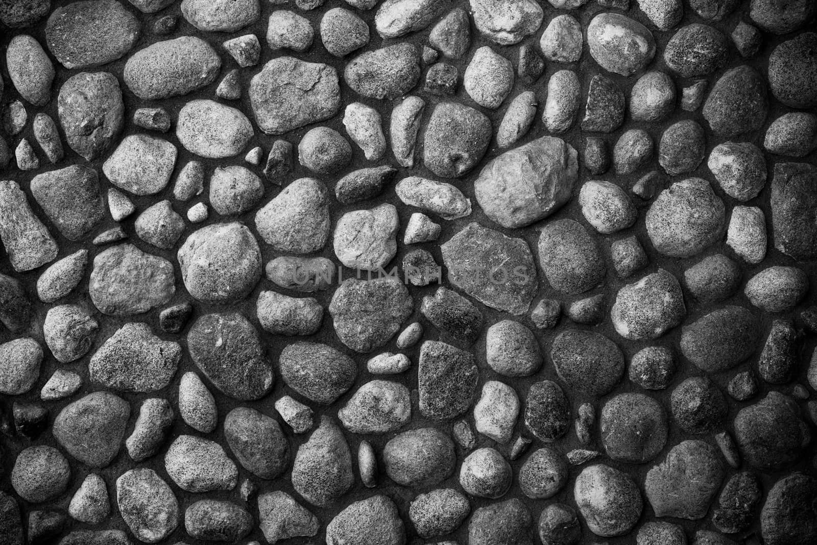 Black and White Stone Wall Photo Background. Rocky Backdrop.
