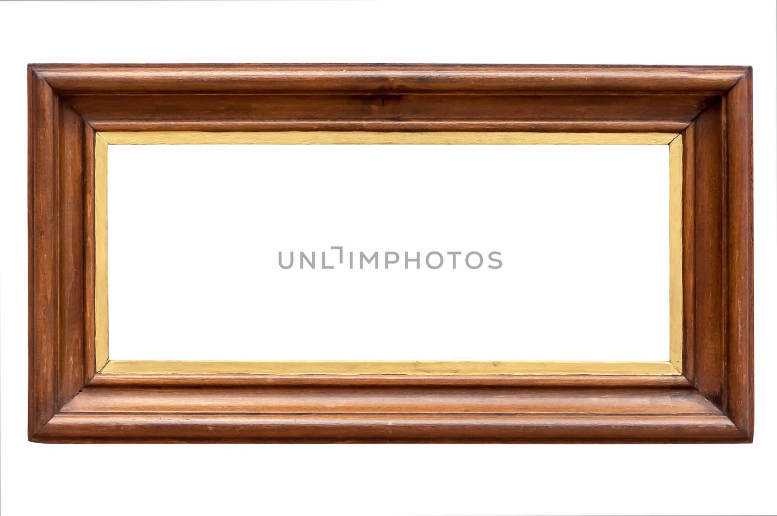 Dark wooden picture frame on white backround by mkos83