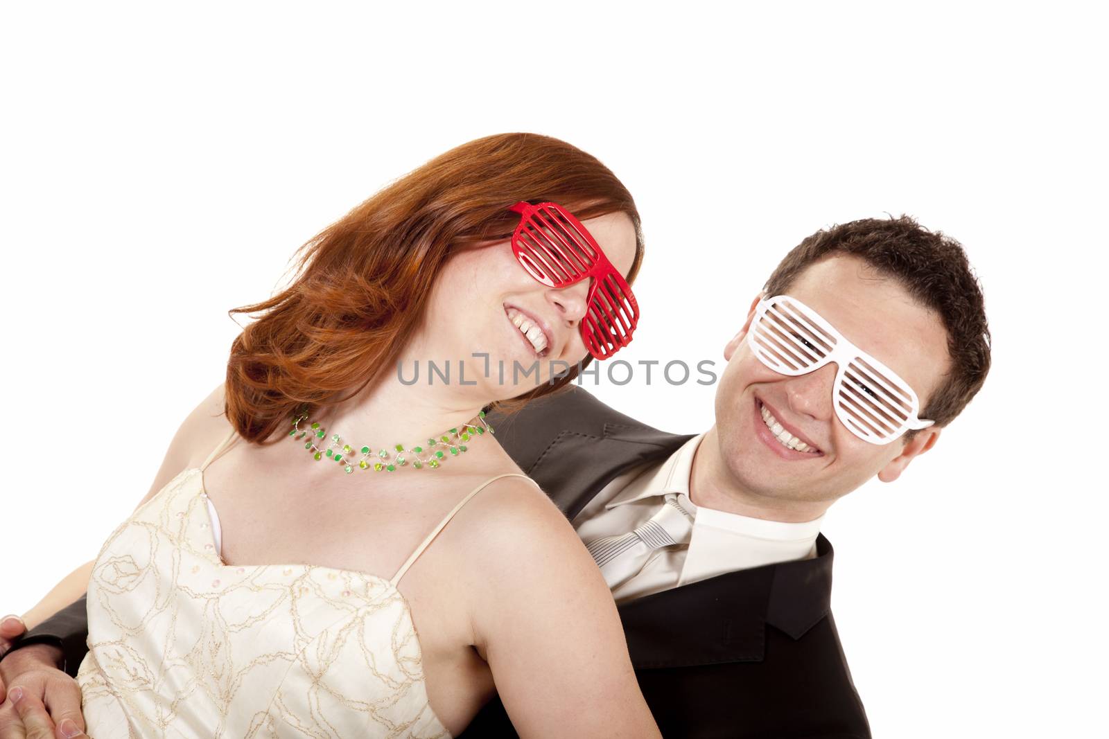 Couple with party glasses