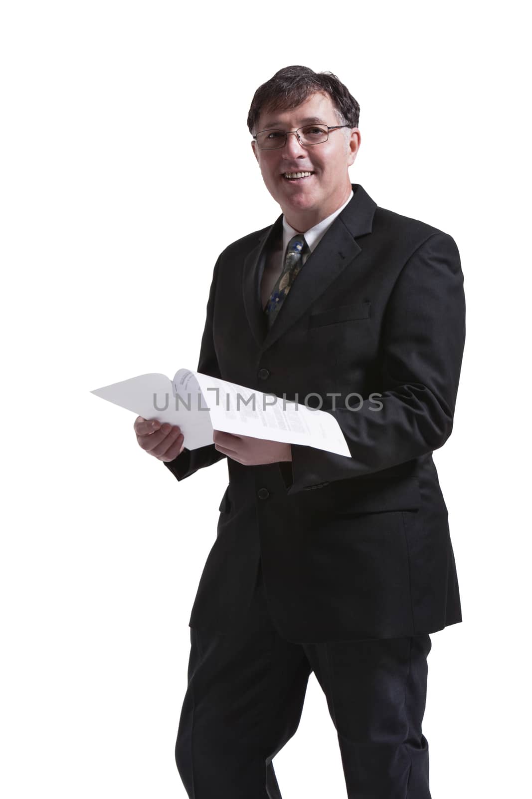 Portrait Of Mature Businessman Isolated Over White Background
