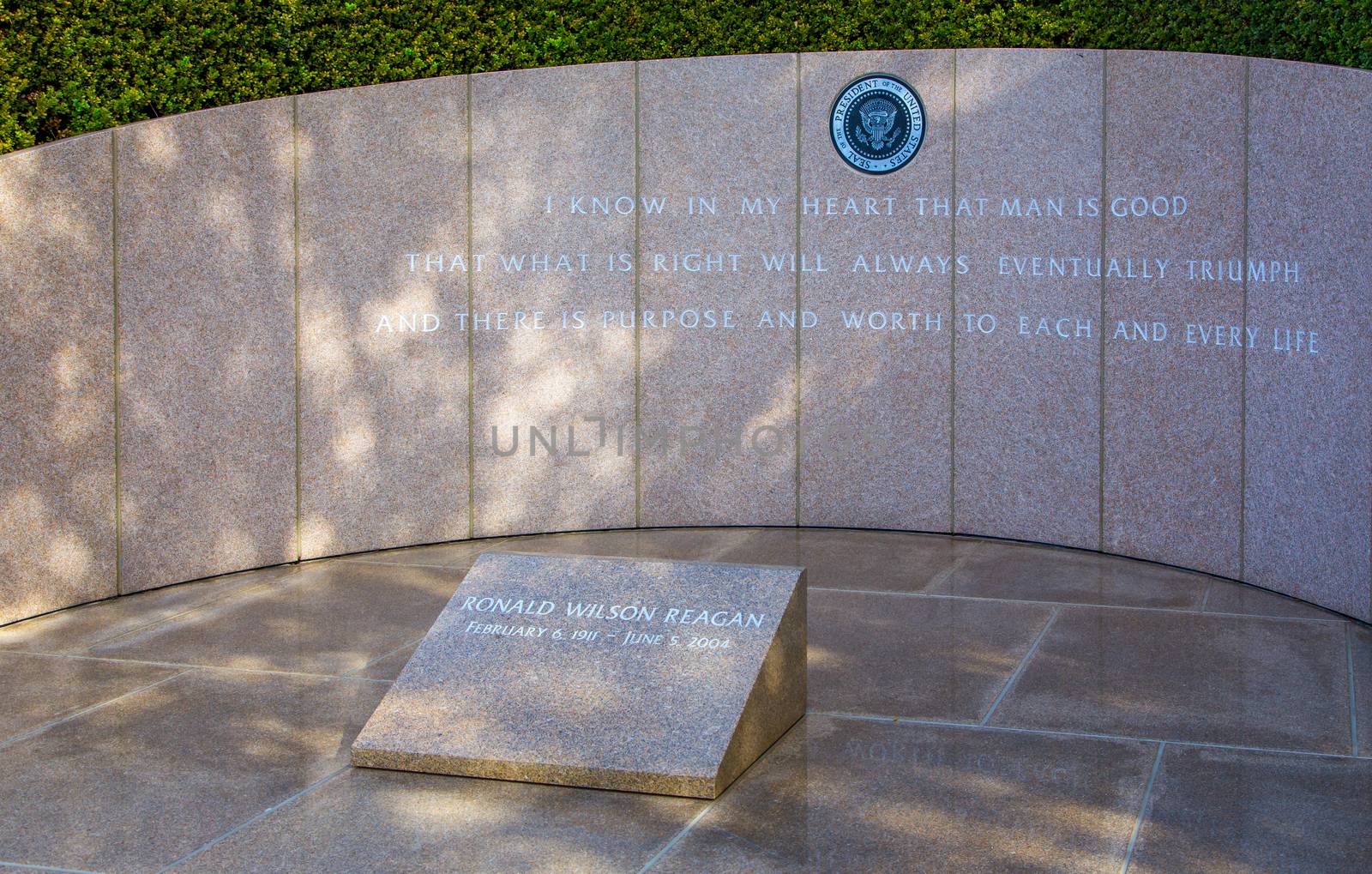 SIMI VALLEY, CA/USA - JANUARY 23, 2016: Grave of Ronald Reagan at the Ronald Reagan Presidential Library and Museum.