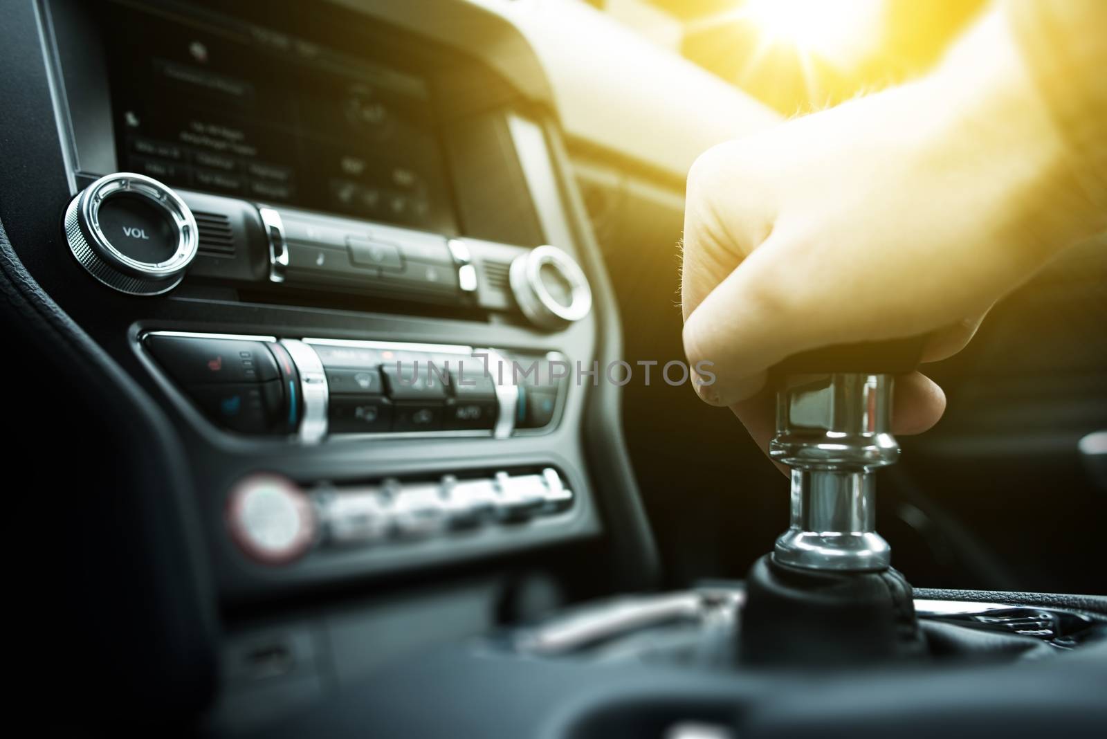 Car Drive Manual Shifting Transmission. Manual Transmission Gear Shifting.