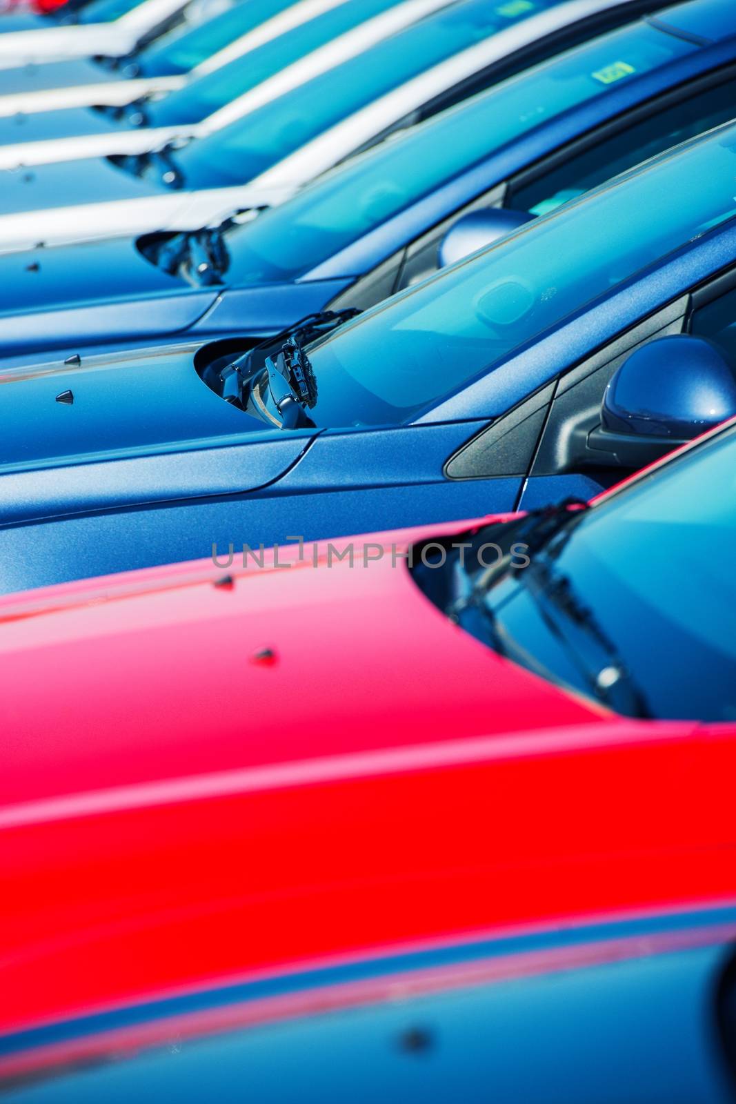 Car Manufacturer Stock. Modern Vehicles Stock. Car Factory Brand New Stock Closeup.