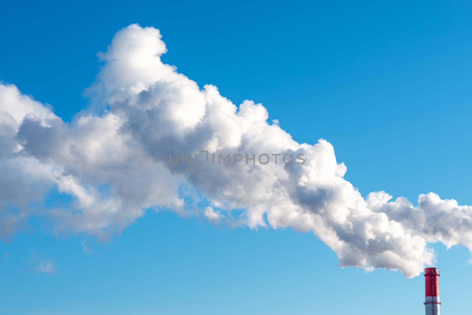  Atomic Power Station with blue sky and clouds
