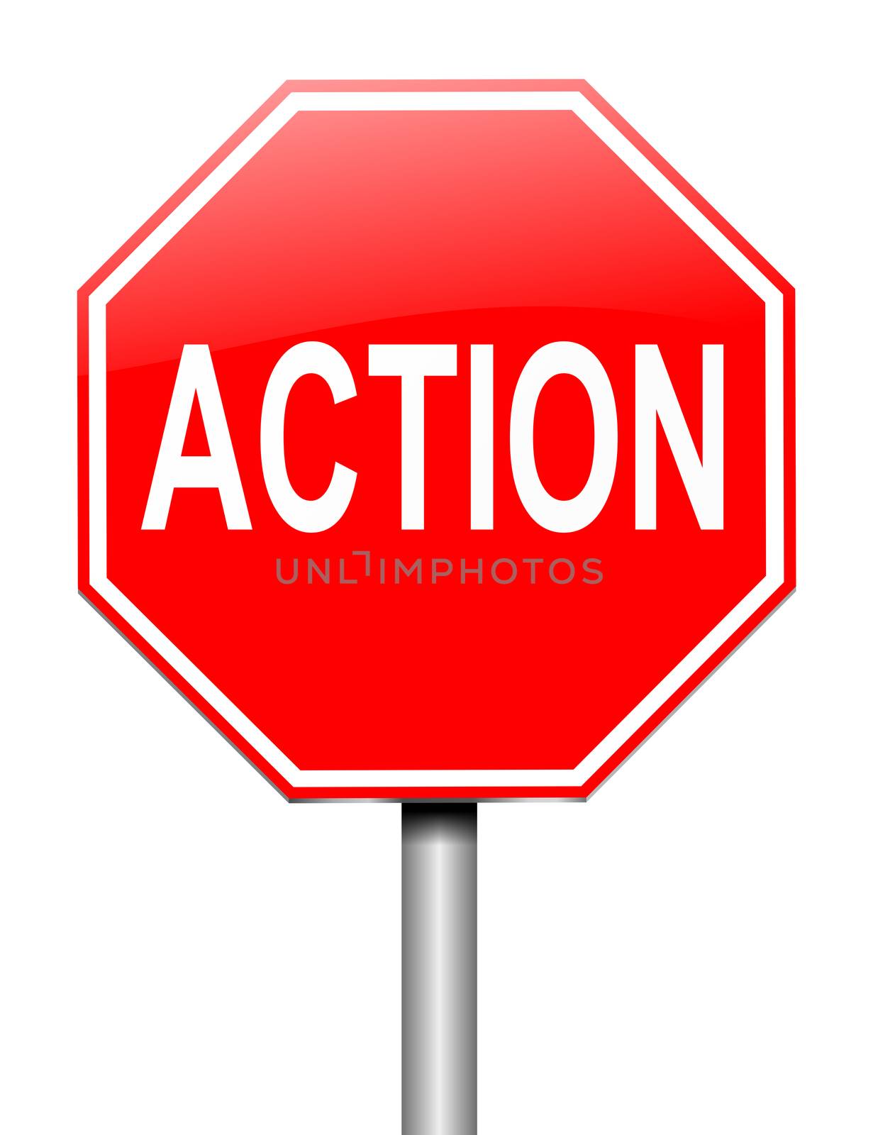 Illustration depicting a sign with an action concept.