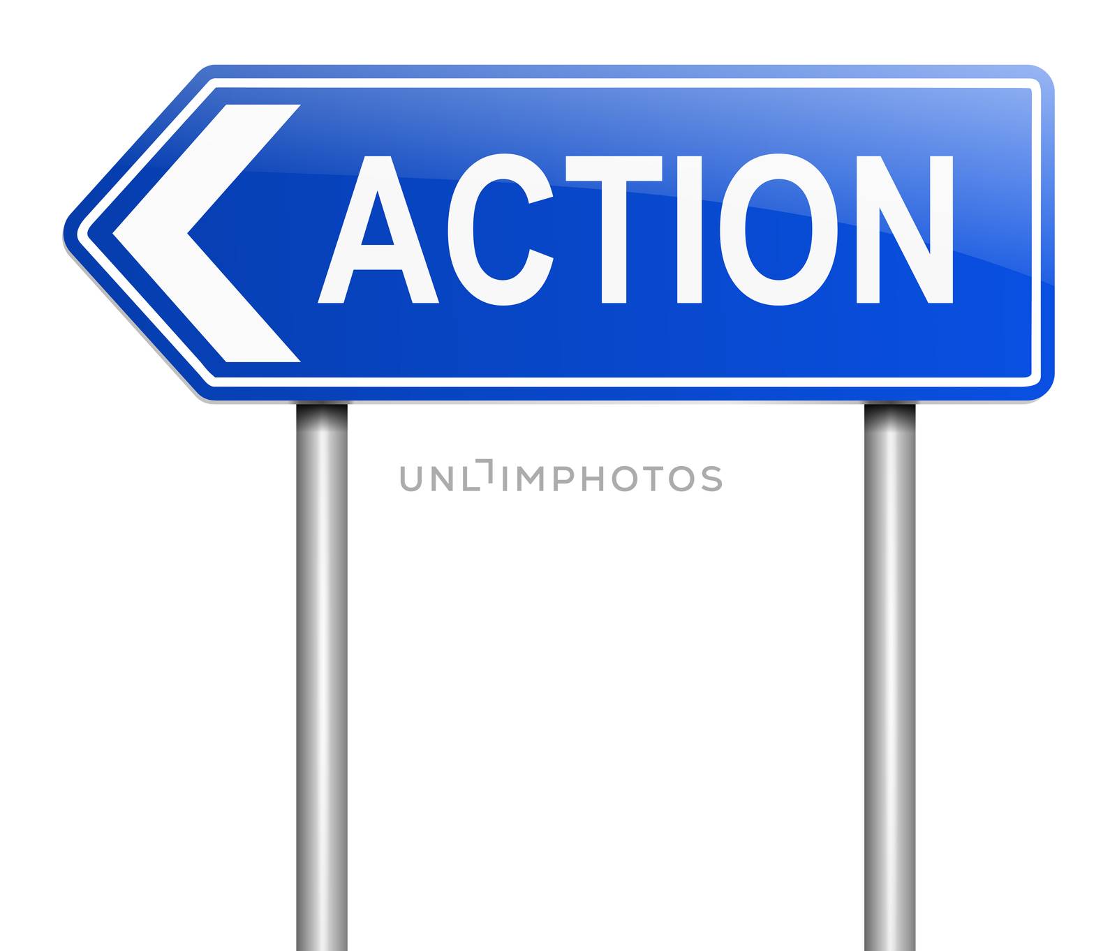 Illustration depicting a sign with an action concept.
